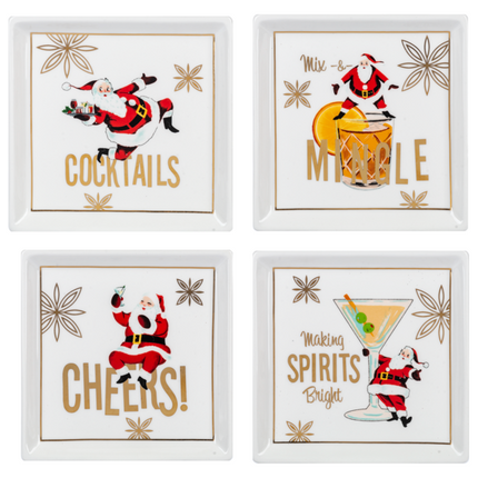 Santa Cocktail Tidbit Plate