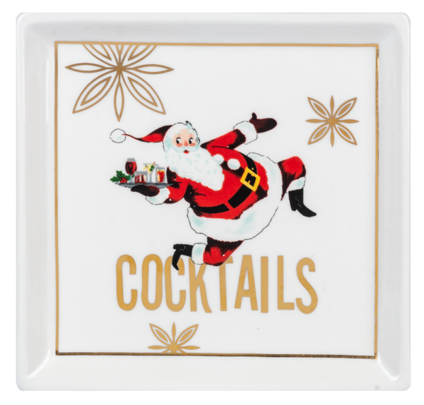 Santa Cocktail Tidbit Plate