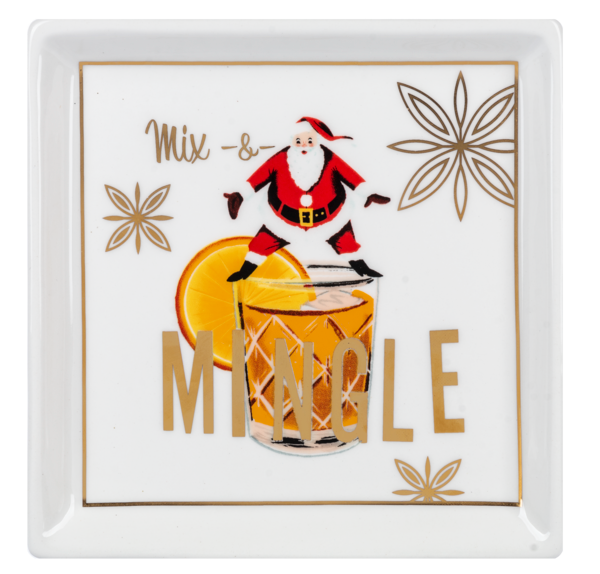 Santa Cocktail Tidbit Plate