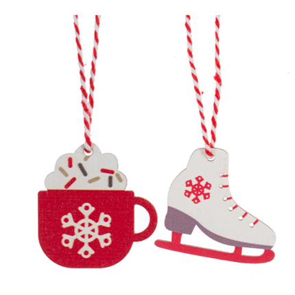 Ice Skate & Hot Cocoa Ornaments