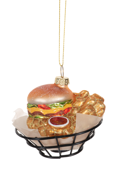 Glass Cheeseburger Ornament