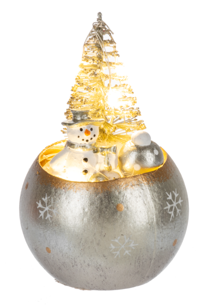 LED Light Up Santa or Snowman Scene Figurine