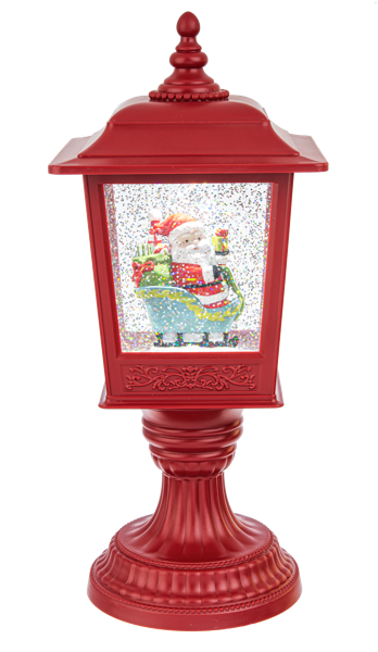 LED Light Up Shimmer Santa in Sleigh Lantern