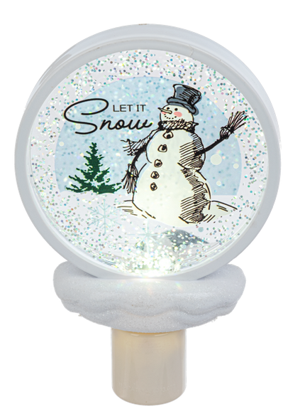 Snowman Shimmer LED Disk Night Light - Let It Snow