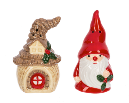 Santa Gnome & Home Salt & Pepper Shaker Set