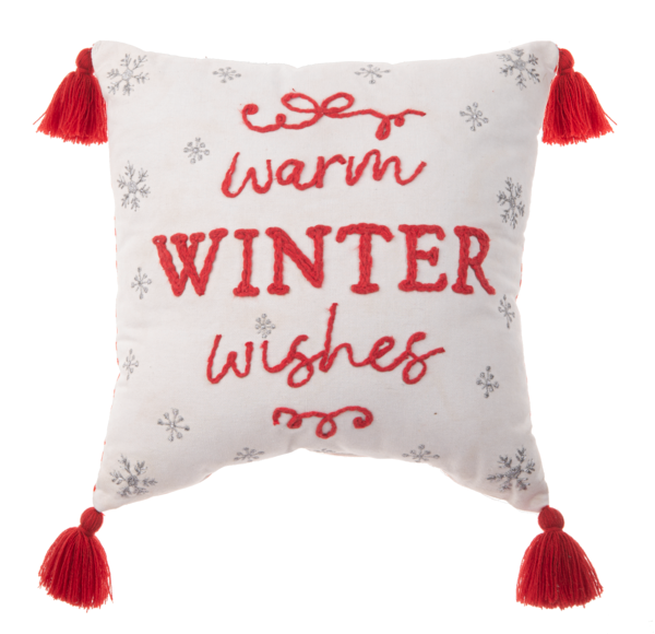 Embroidered Christmas Pillow