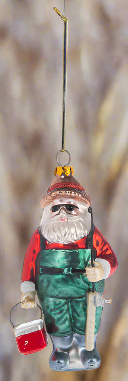 Santa Fishing Ornament