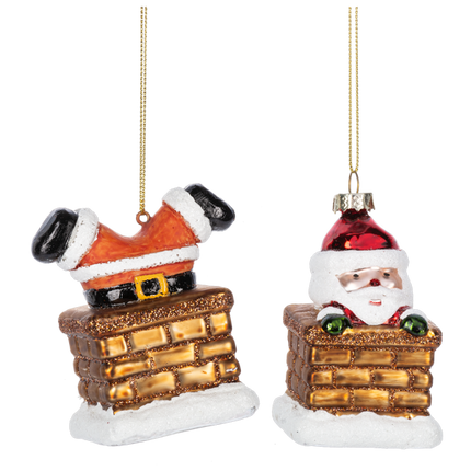 Santa in Chimney Ornaments