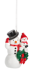 Snowmen w/Wreath Ornament