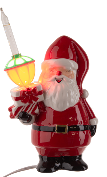 LED Light Up Bubble Light Santa Figurine