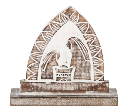 Carved White Washed Holy Family