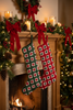 Knit Granny Square Red & Green Christmas Stockings