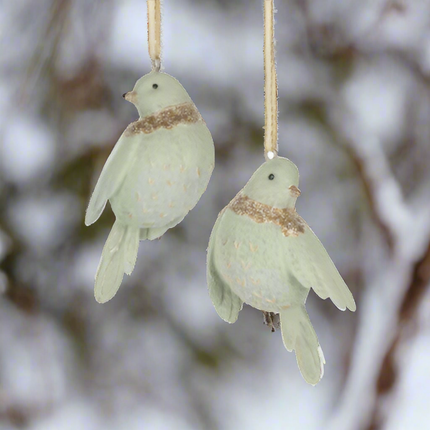 Glittered Bird Ornaments