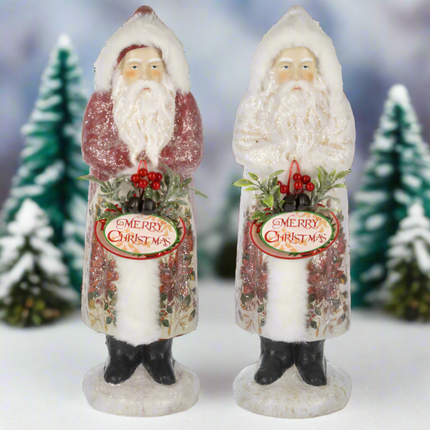 Frosted Belsnickel Santa Figurines
