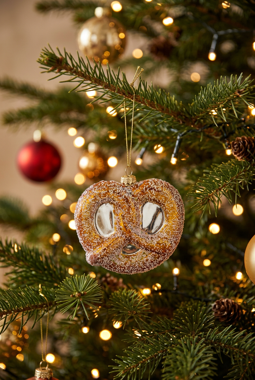 Glass Pretzel Ornament