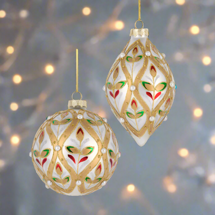 Glass Ornament with pearls