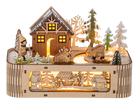 LED Light Up Laser-Cut Village Scene Music Box