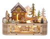 LED Light Up Laser-Cut Village Scene Music Box