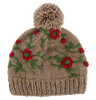 Embroidered Beanie Hat w/Pom-Pom