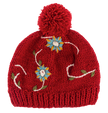 Embroidered Beanie Hat w/Pom-Pom