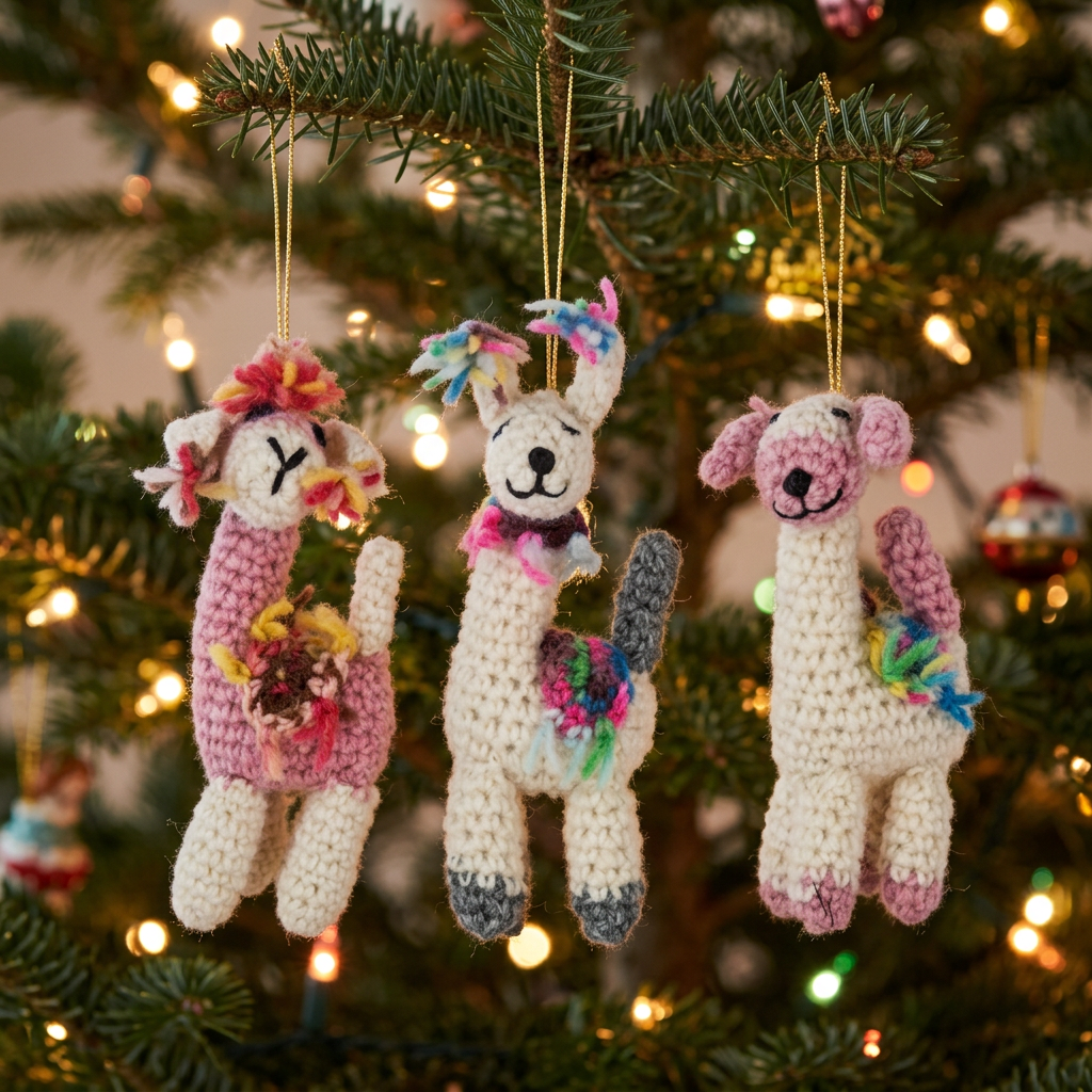 Crochet Llama Ornament