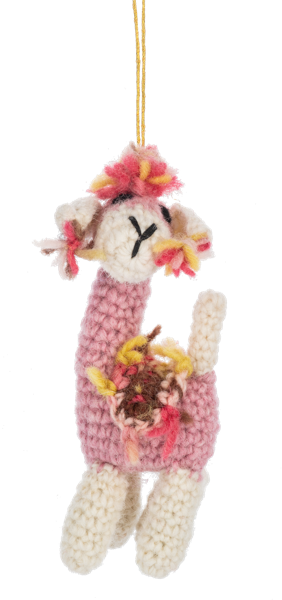 Crochet Llama Ornament