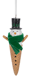 Snowman Waffle Cone Ornament