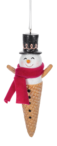 Snowman Waffle Cone Ornament