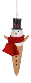 Snowman Waffle Cone Ornament