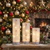 LED Light Up Cardinal on Birch Tree Pillar