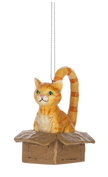 Cat in a box Christmas ornamemt