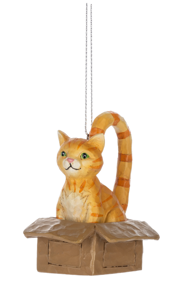 Cat in a box Christmas ornamemt