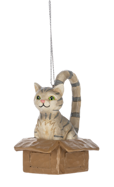Cat in a box Christmas ornamemt