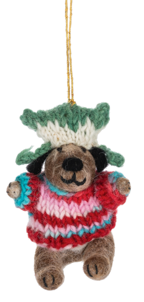 Handcrafted Winter Pup Ornaments