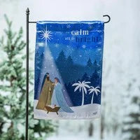 All is calm All is bright garden flag