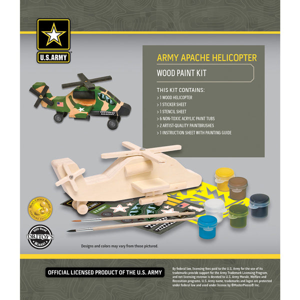 U.S. Army - Apache Helicopter Wood Paint Kit-3y+