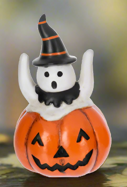 Halloween Ghost in Pumpkin Figurine