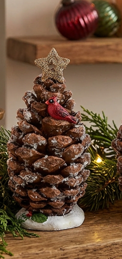 Pinecone Tree Figurines