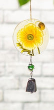 Floral Glass Sun Catcher with Bell