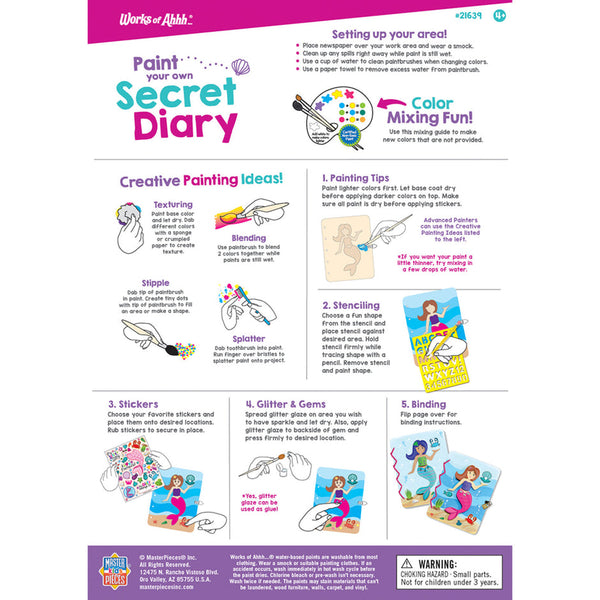 Mermaid Secret Diary Wood Paint Set-4y+