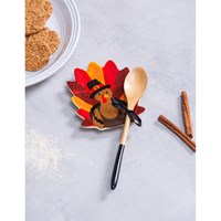 Ceramic Turkey Spoon Rest with Wooden Spoon