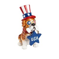 Resin Patriotic Dog Figurines