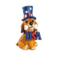 Resin Patriotic Dog Figurines