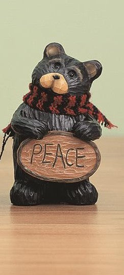 Resin winter mini bear figurine