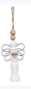 Wood and Metal Angel Ornament