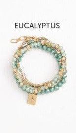 Stacked Pendant Bracelet Set- 4 Pieces