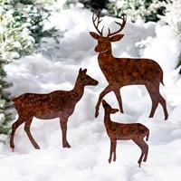 Set of 3 Plow and Hearth Deer Stakes