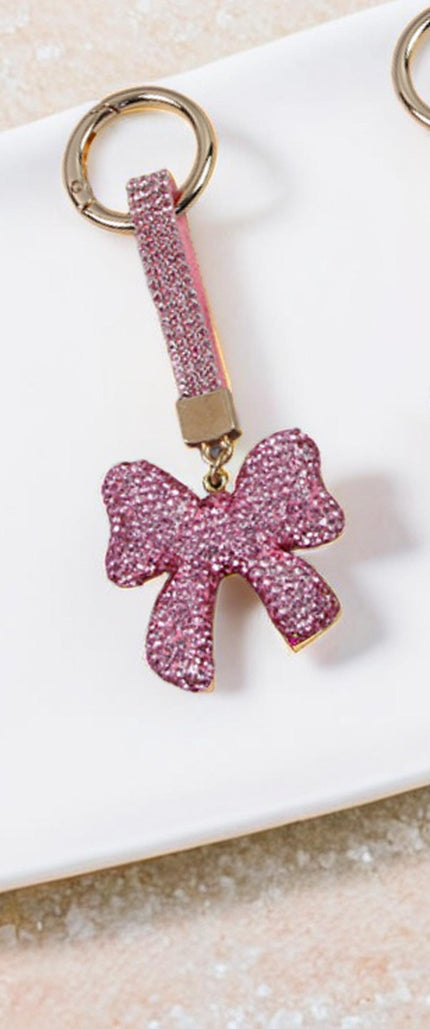 Bedazzled Bow Purse Charm/Key Ring