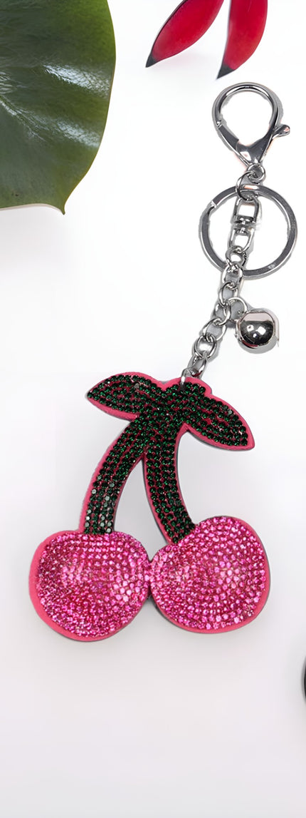 Bejeweled Cherry Purse Charm/Keyring