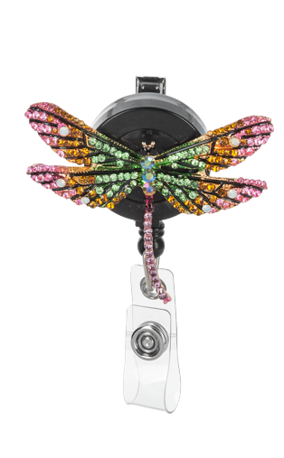 Dragonfly Crystal ID badge reel